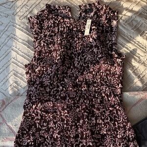 Madewell Black and Pink Ruffle Blouse